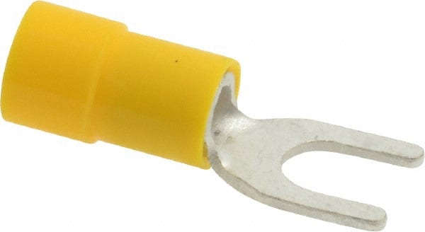 Standard Fork Terminal: Yellow, Vinyl, Partially Insulated, #10 Stud, Crimp MPN:TV10-10F-XV