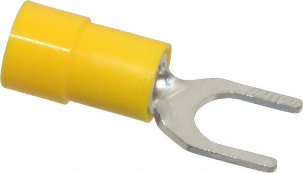 Standard Fork Terminal: Yellow, Vinyl, Partially Insulated, #1/4