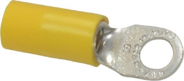 D Shaped Ring Terminal: Partially Insulated, 12 to 10 AWG, Crimp Connection MPN:10RC-10