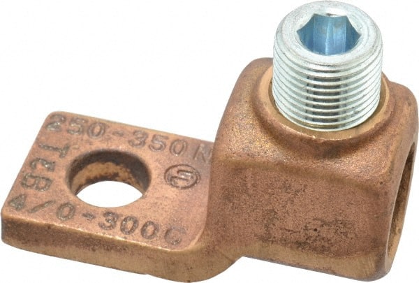 Square Ring Terminal: Non-Insulated, 4/0 AWG, Compression Connection MPN:31013