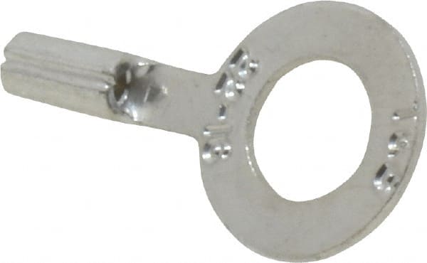 D Shaped Ring Terminal: Non-Insulated, 22 to 16 AWG, Crimp Connection MPN:A18-14