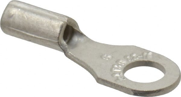 D Shaped Ring Terminal: Non-Insulated, 22 to 16 AWG, Crimp Connection MPN:A18-6