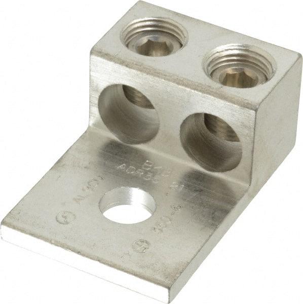 Rectangle Ring Terminal: Non-Insulated, 6 AWG, Compression Connection MPN:ADR35-21