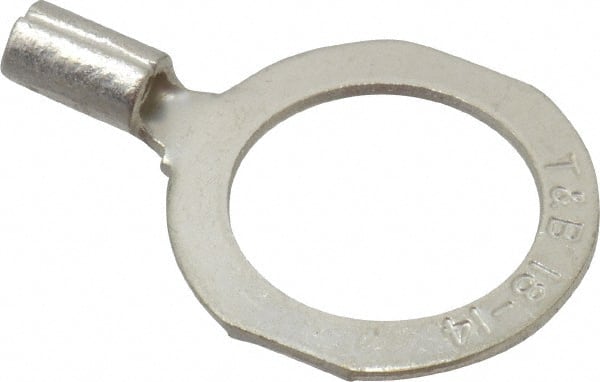 D Shaped Ring Terminal: Non-Insulated, 18 to 14 AWG, Crimp Connection MPN:B14-12