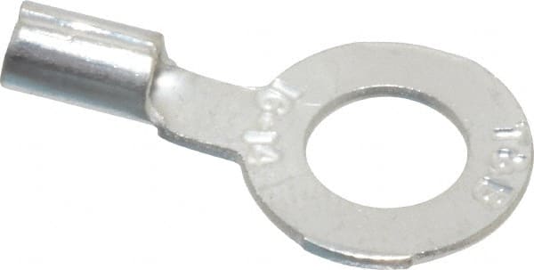 D Shaped Ring Terminal: Non-Insulated, 18 to 14 AWG, Crimp Connection MPN:B14-14