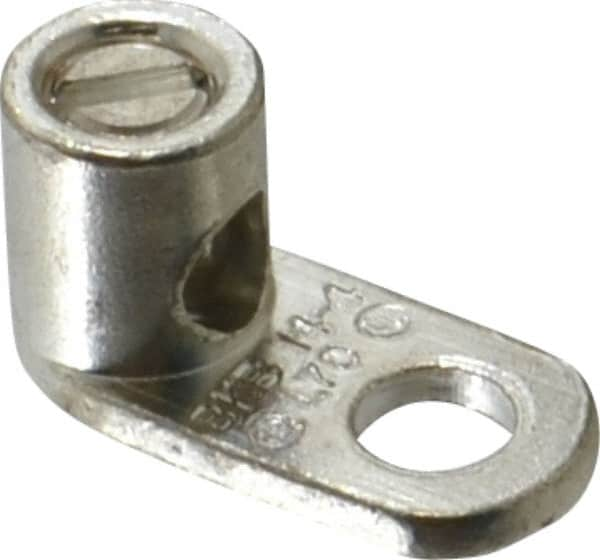 D Shaped Ring Terminal: Non-Insulated, 14 to 4 AWG, Lug Connection MPN:L70P