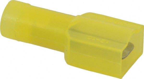 Wire Disconnect: Male, Yellow, Nylon, 12-10 AWG, 1/4