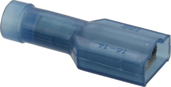 Wire Disconnect: Female, Blue, Nylon, 16-14 AWG, 1/4