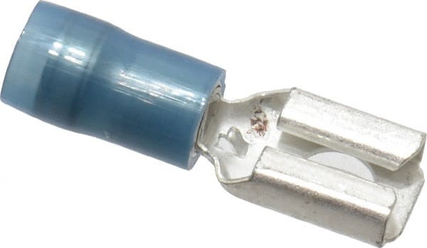 Wire Disconnect: Female, Blue, Nylon, 16-14 AWG, 1/4