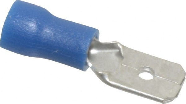 Wire Disconnect: Male, Blue, Vinyl, 16-14 AWG, 1/4