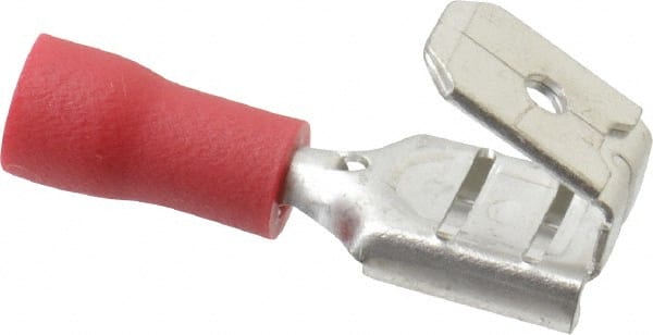 Wire Disconnect: Red, Vinyl, 22-16 AWG, 1/4