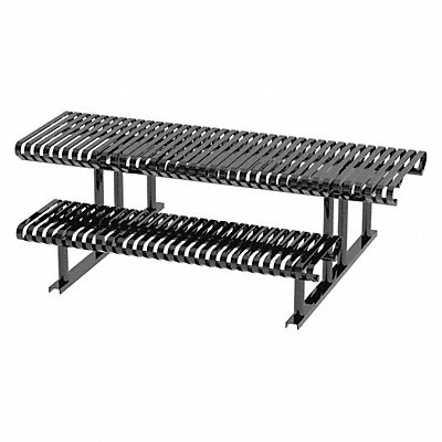 Picnic Table Black 94 in D 77-1/2 in W MPN:CRTP-8HCS-FS-B