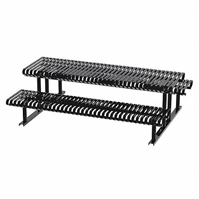 Picnic Table Black 94 in D 30 in H MPN:CRTP-8S-FS-B