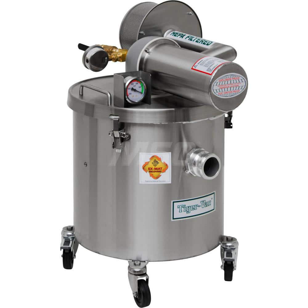 Explosion-Proof & Pneumatic HEPA Cleaner: Air, HEPA Filter, 3.4 gal Capacity MPN:110319