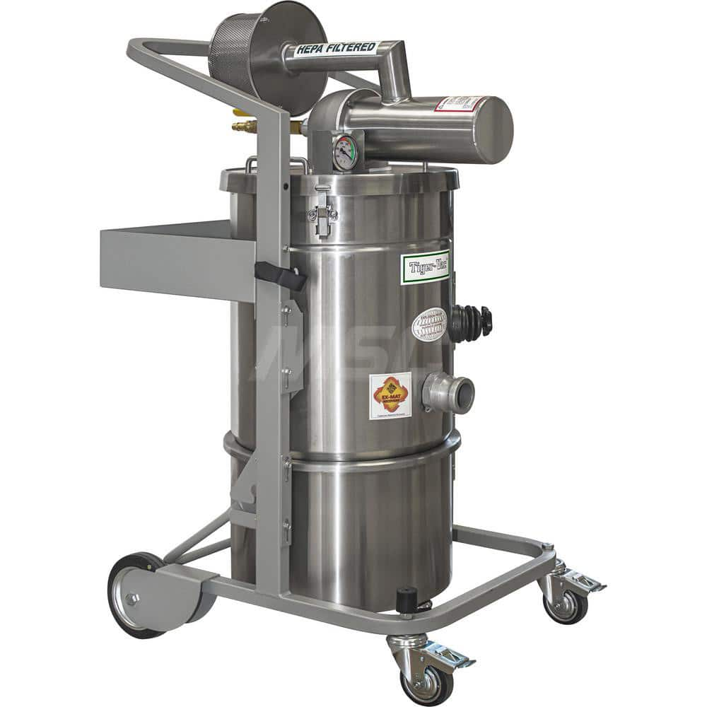 Explosion-Proof & Pneumatic HEPA Cleaner: Air, HEPA Filter, 6.6 gal Capacity MPN:110400