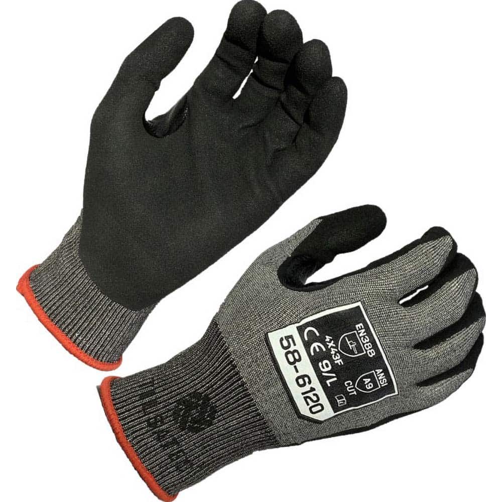 Cut-Resistant Gloves: Size Medium, ANSI Cut A9, ANSI Puncture 3, Micro-Foam Nitrile, Series 58-6120 MPN:58-6120-08