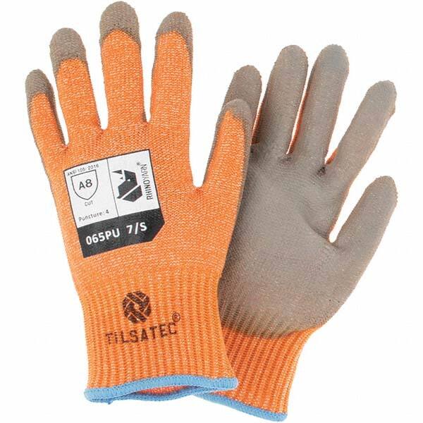 Cut, Puncture & Abrasive-Resistant Gloves: Size S, ANSI Cut A8, ANSI Puncture 4, Polyurethane, Polyethylene MPN:TTP065PU-070