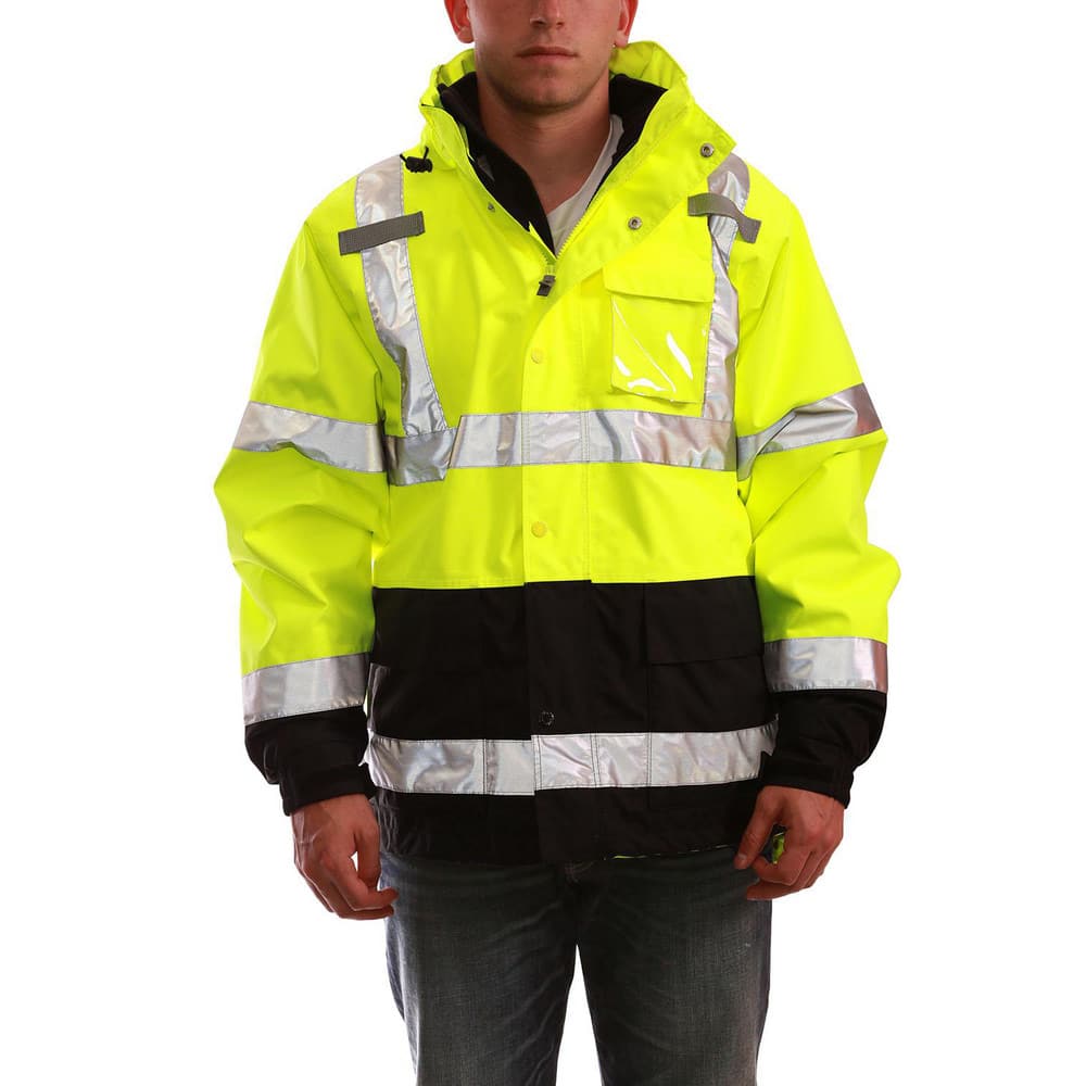 Rain & Chemical Wear, Garment Style: Jacket , Size: Small , Gender: Unisex , Color: Fluorescent Yellow-Green, Black , Sleeve Length: 37in  MPN:J24172.SM