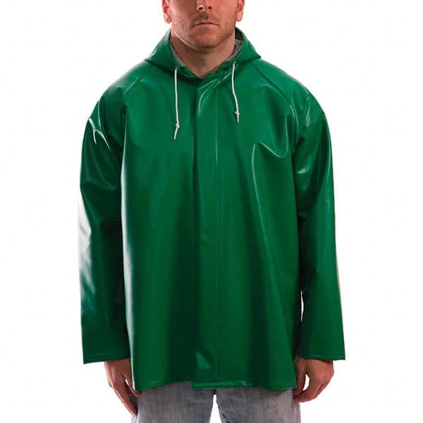 Rain Jacket: Size 2XL, ASTM D6413, Green, Polyester MPN:J41108-XXL