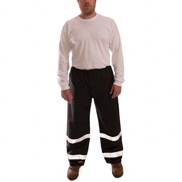 Rain Pants: Polyester, Snaps Closure, Black, 3X-Large MPN:P24123.3X