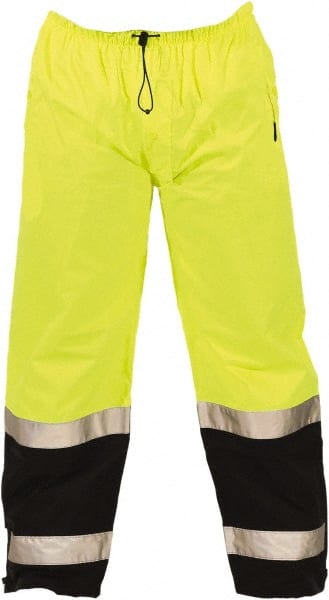 Work Pants: High-Visibility, Large, Polyester, Green & Yellow, 40 to 42