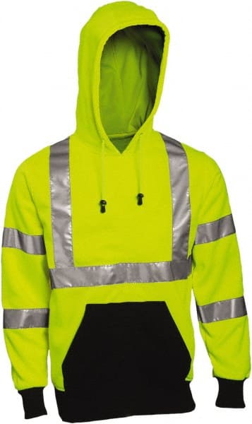 Work Shirt: High-Visibility, Medium, Polyester, Black, Green & Yellow, 1 Pocket MPN:S78322.MD