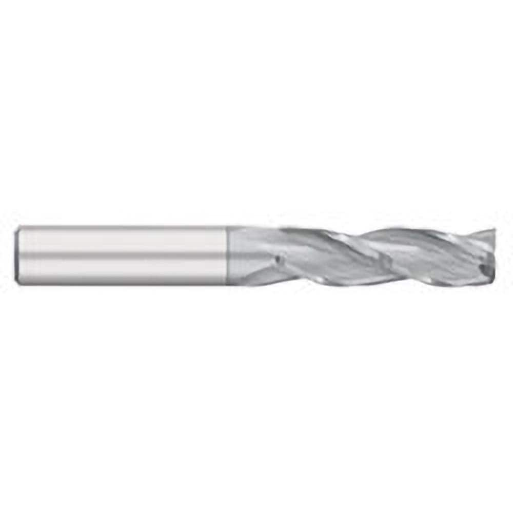 Square End Mill: 1/4'' Dia, 1-1/8'' LOC, 1/4'' Shank Dia, 3'' OAL, 3 Flutes, Solid Carbide MPN:TC95316