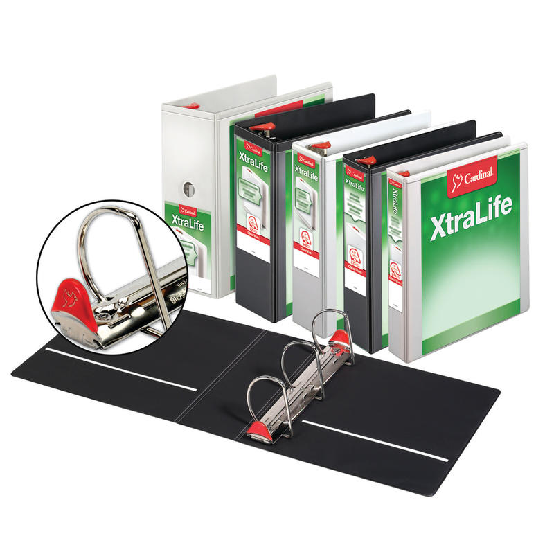 Cardinal XtraLife Locking Slant-D Ring 3-Ring Binder, 1in D-Rings, White (Min Order Qty 6) MPN:26300CB