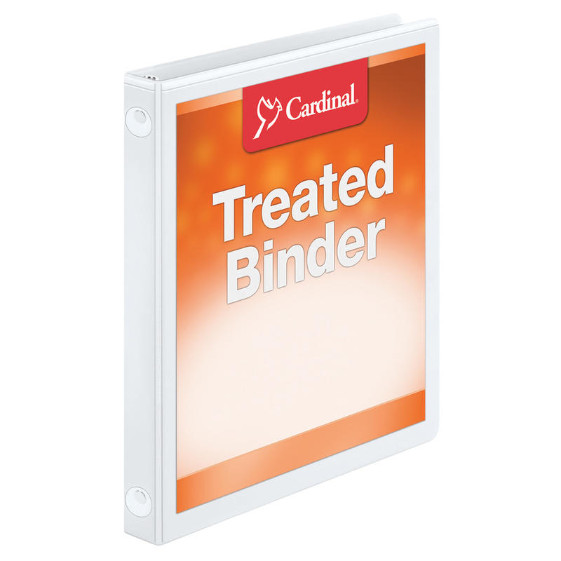 Cardinal Treated ClearVue Locking 3-Ring Binder, 5/8in Round Rings, 52% Recycled, White (Min Order Qty 9) MPN:32250