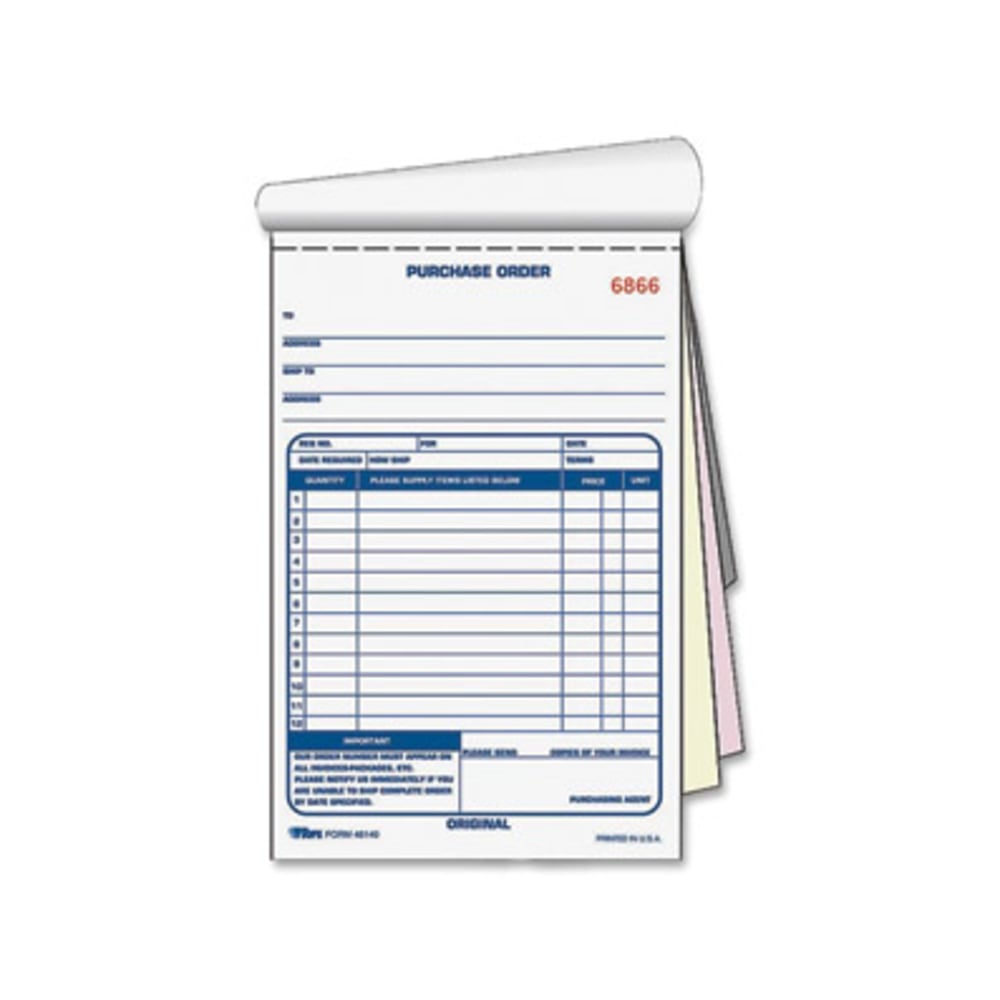 Tops Purchase Order Book, Carbonless, 3 Parts, 5-1/2inx7-7/8in (Min Order Qty 6) MPN:46141