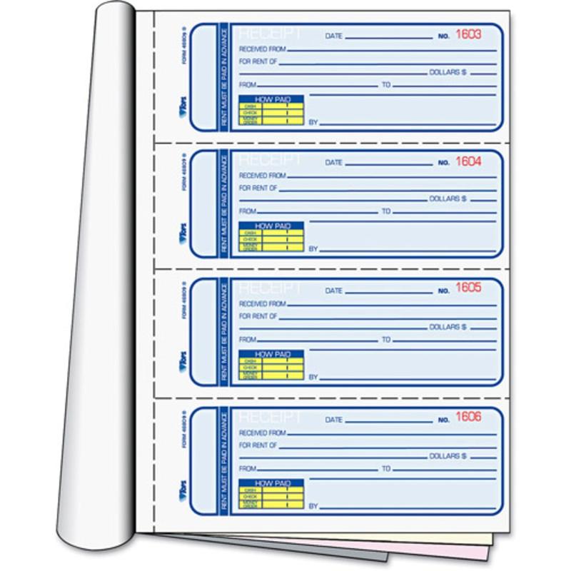 Adams Manifold Receipt Book, 2 Parts, 2-3/4in x 7-1/4in (Min Order Qty 3) MPN:46806