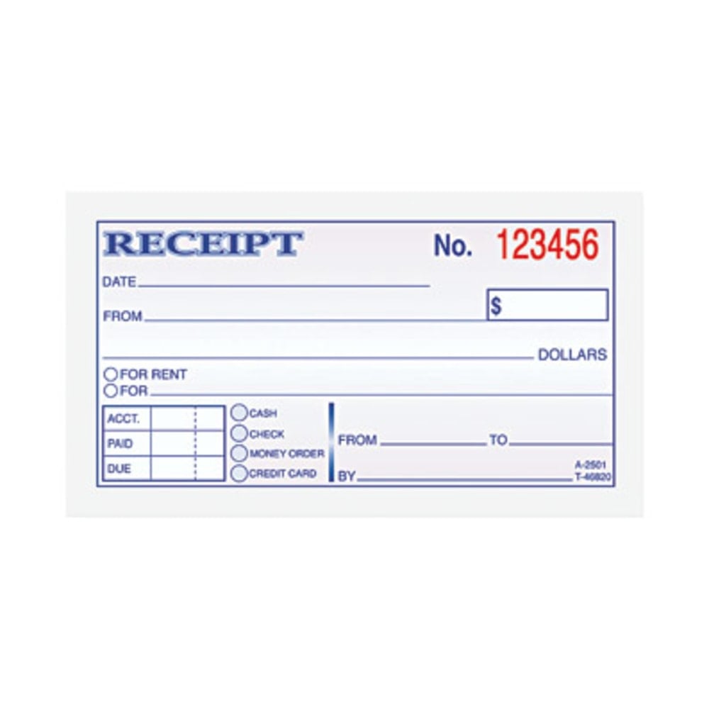 TOPS Carbonless Money Receipt Book, 2 Part, 2 3/4in x 5in, Set Of 50 Sheets (Min Order Qty 11) MPN:46820