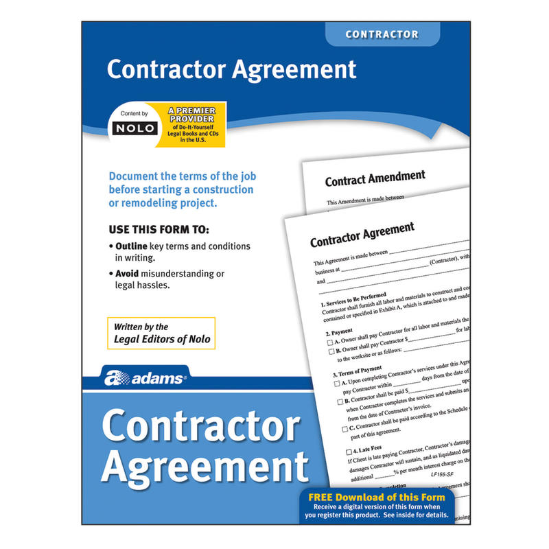 Adams Contractor Agreement (Min Order Qty 7) MPN:LF155