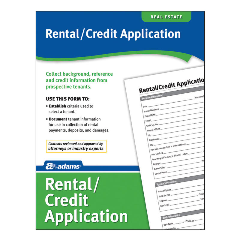 Adams Rental/Credit Application (Min Order Qty 10) MPN:LF305