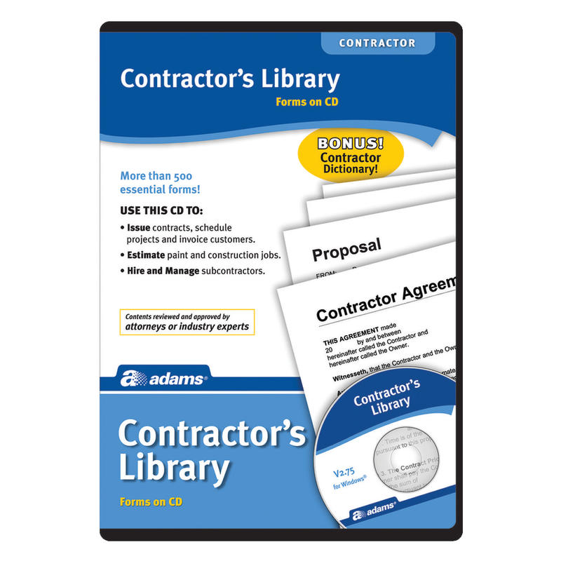 Adams Contractors Library, CD (Min Order Qty 2) MPN:SW2435