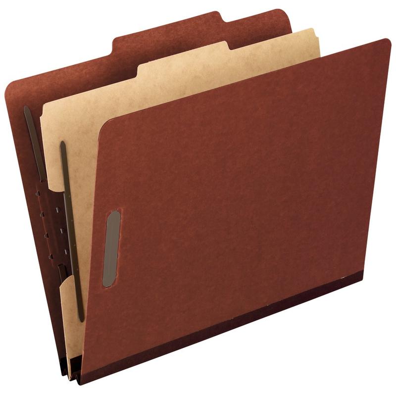 Pendaflex Pressboard End-Tab Classification Folder, 1 Divider, Letter Size, Red, Box Of 10 (Min Order Qty 3) MPN:1157R