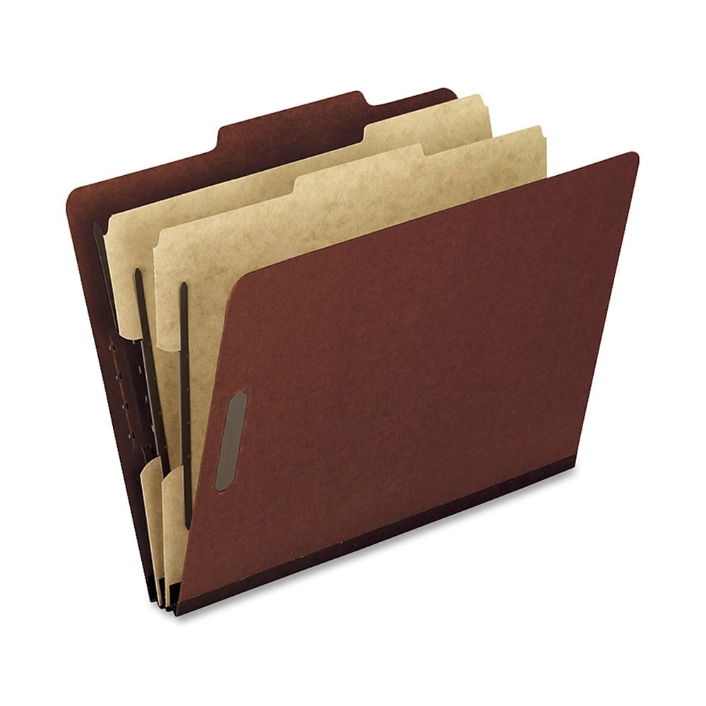 Oxford Pressboard Classification Folders, Letter Size, 2in Expansion, 2 Dividers, Red, Box Of 10 (Min Order Qty 2) MPN:1257R