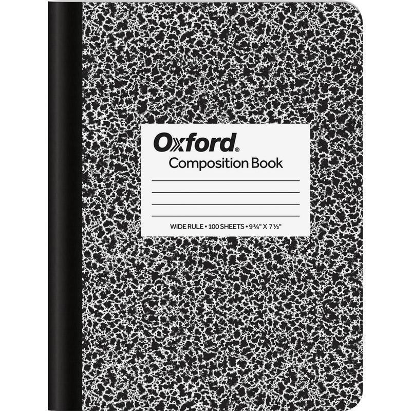 TOPS Composition Book, 7-1/2in x 9-3/4in, Wide Rule, 100 Sheets, Black Marble (Min Order Qty 16) MPN:63795