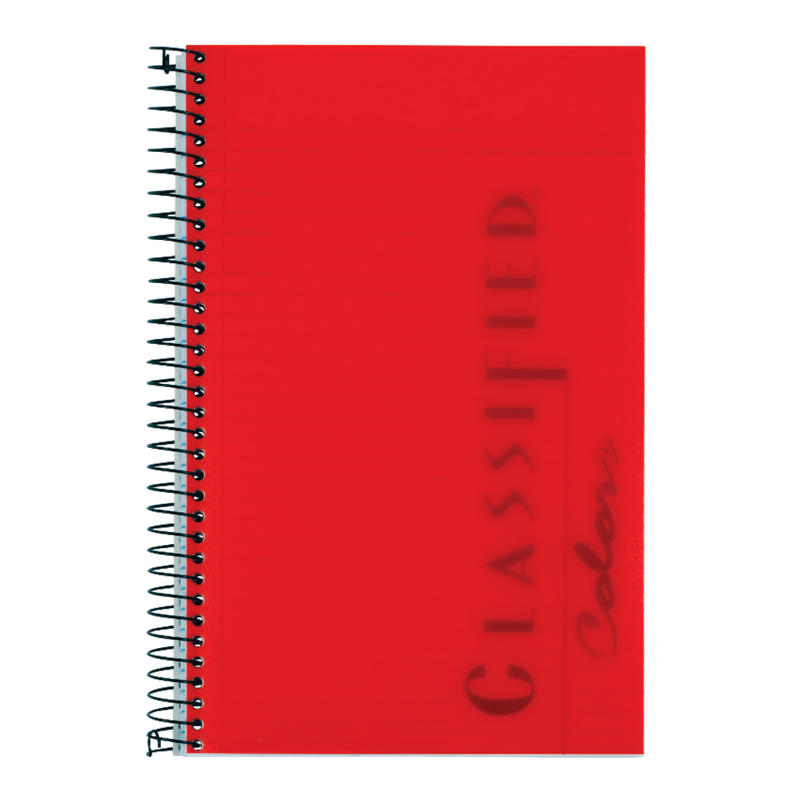 TOPS Classified Colors Business Notebook, 5 1/2in x 8 1/2in, 1 Subject, Narrow Ruled, 100 Sheets, Ruby Red Cover (Min Order Qty 4) MPN:73505