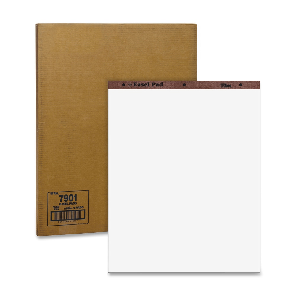 TOPS Plain Paper Easel Pads, 27in x 34in, 50 Sheets, Carton Of 4 MPN:7901