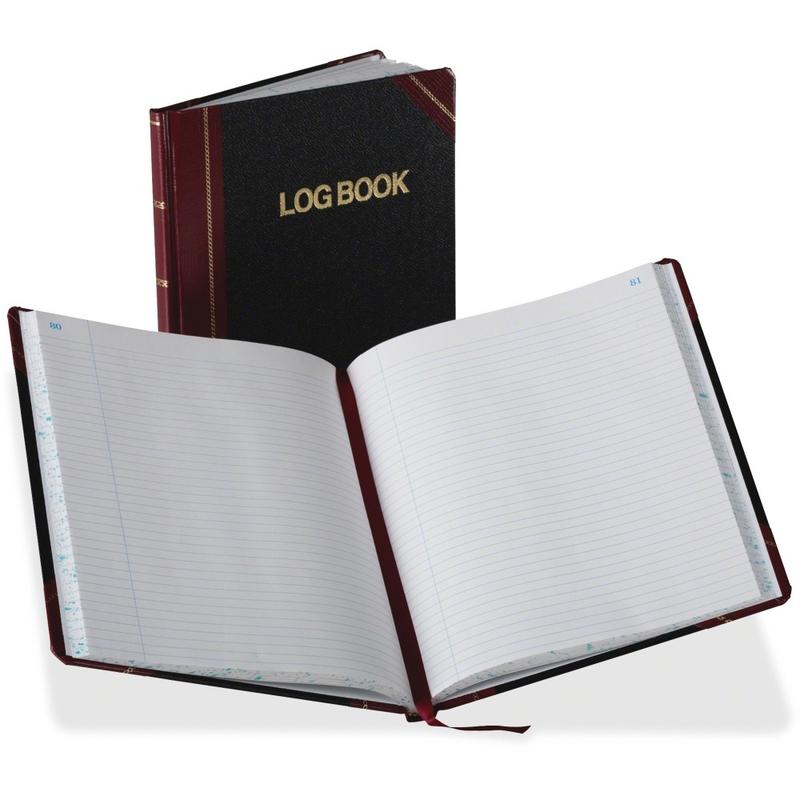 Boorum & Pease Record Rule Log Book, 150 Sheets, 8in x 10-7/16in, Black/Red MPN:G21-150-R