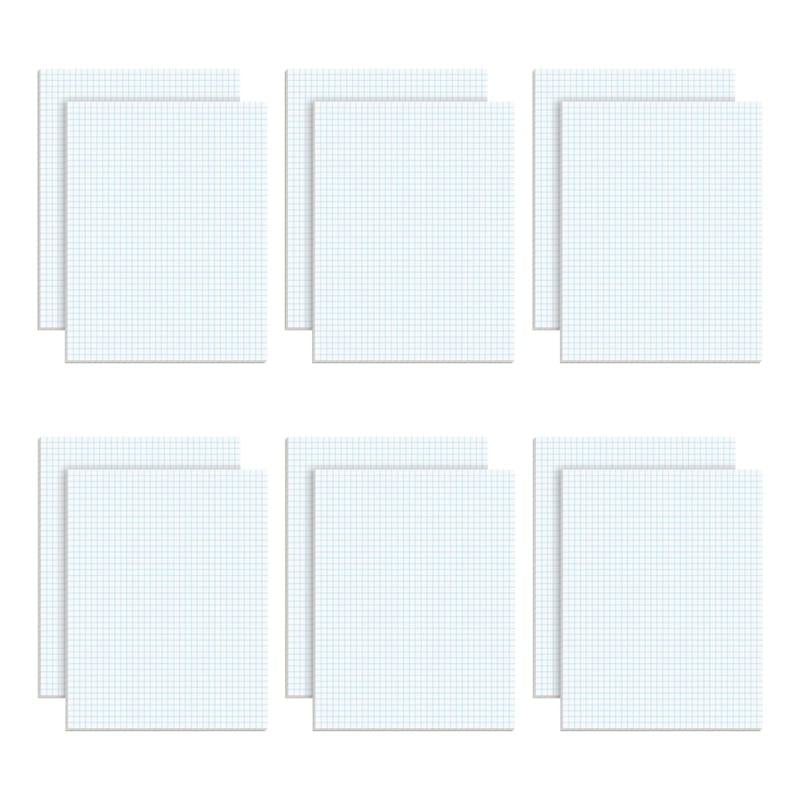 TOPS Quadrille Pad, 8 1/2in x 11in, Quad Ruled, White, 50 Sheets Per Pad, Pack Of 12 Pads MPN:33041