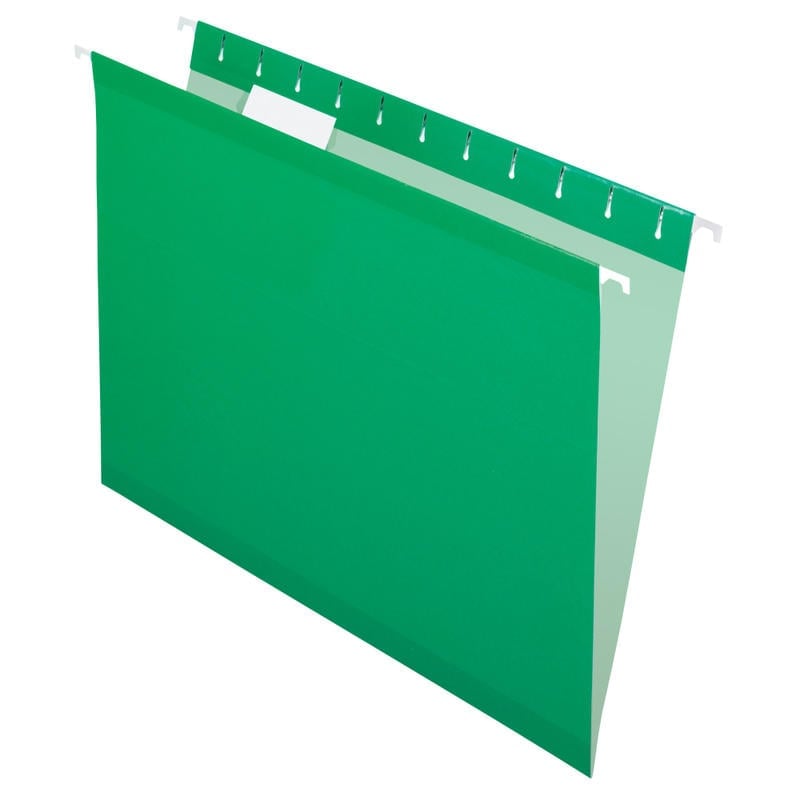 Pendaflex Premium Reinforced Color Hanging File Folders, Letter Size, Bright Green, Pack Of 25 Folders (Min Order Qty 2) MPN:415215BGR