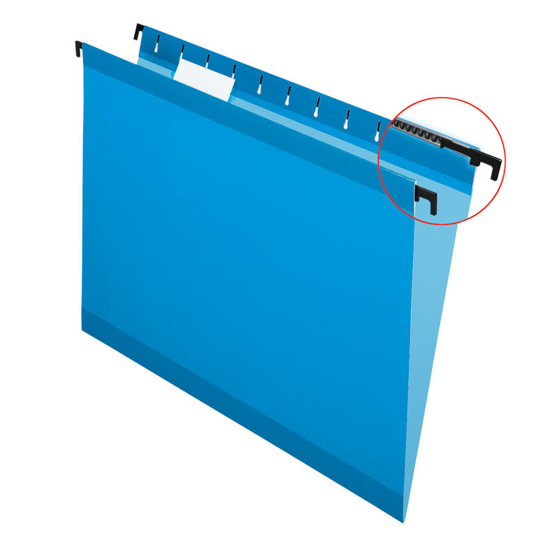 Pendaflex SureHook Reinforced Hanging Folders, 1/5-Cut, Letter Size, Blue, Box Of 20 (Min Order Qty 2) MPN:615215BLU