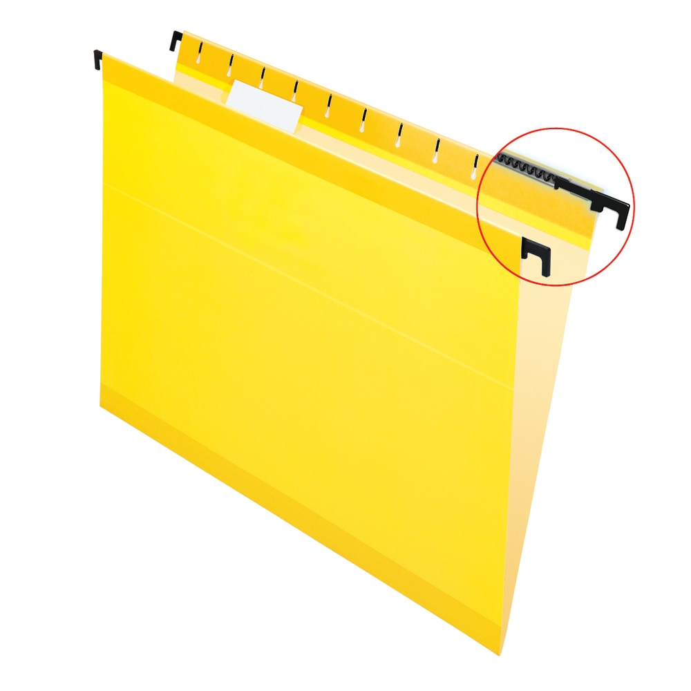 Pendaflex SureHook Reinforced Hanging Folders, 1/5-Cut, Letter Size, Yellow, Box Of 20 (Min Order Qty 3) MPN:615215YEL