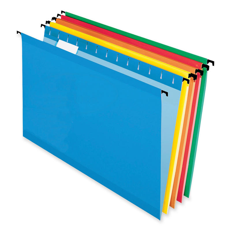 Pendaflex SureHook Reinforced Hanging Folders, Legal Size, Assorted Colors, 1/5 Cut, Box Of 20 (Min Order Qty 2) MPN:615315ASST