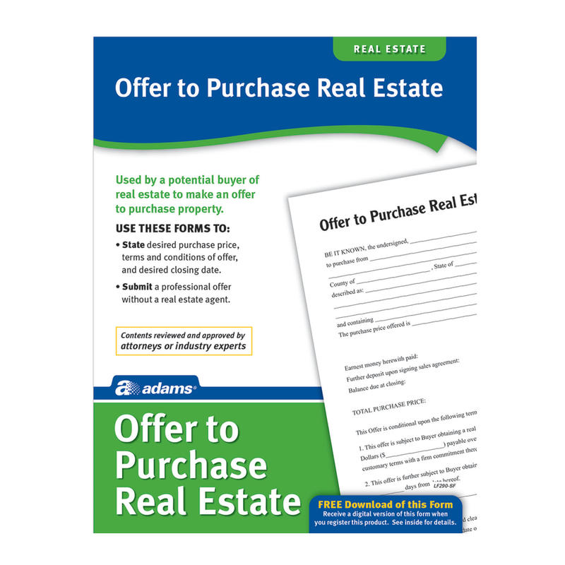 Adams Offer To Purchase Real Estate (Min Order Qty 10) MPN:LF290