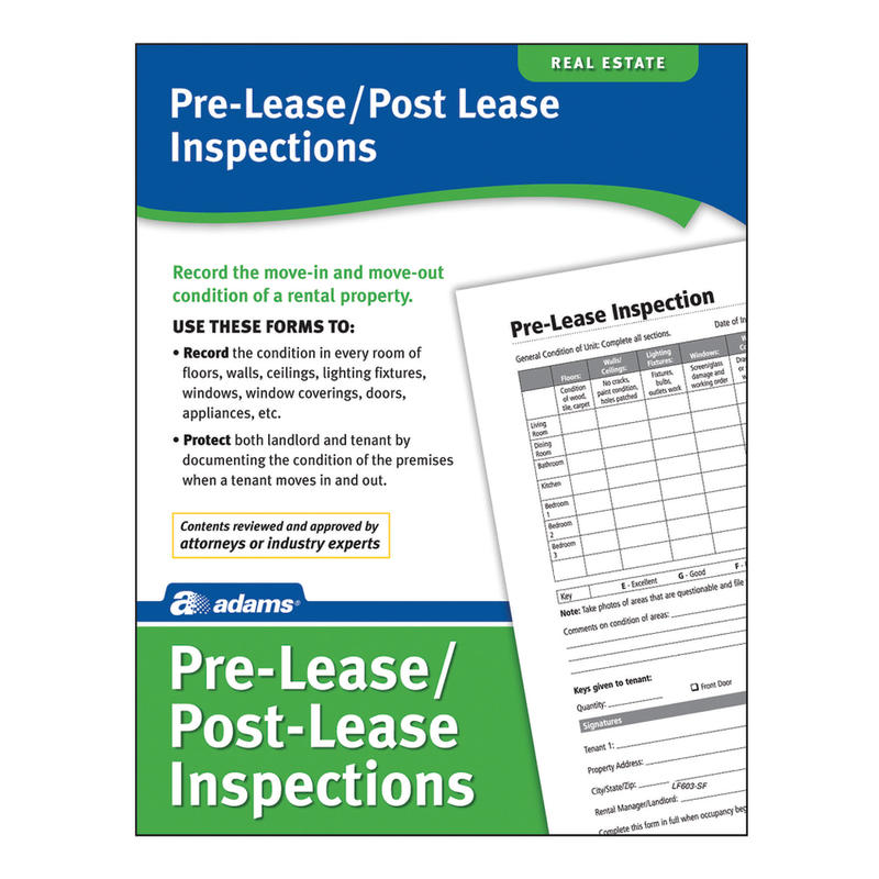 Adams Pre-Lease & Post-Lease Inspections (Min Order Qty 11) MPN:LF603