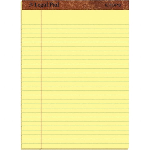 Legal Pad Writing Pad: 50 Sheets, Legal Ruled, Yellow Paper MPN:TOP75327