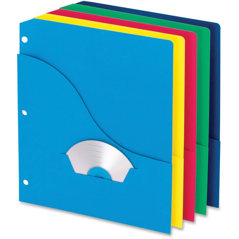 Pendaflex Pocket Project Folder - 8 1/2in x 11in - Pressboard - Blueberry, Ice, Lemon, Lime, Strawberry - 10% Recycled - 10 / Pack (Min Order Qty 6) MPN:32900